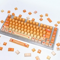 Orange Bear 104+28 Cherry Profile Keycap Set Cherry MX PBT Dye-subbed for Mechanical Gaming Keyboard